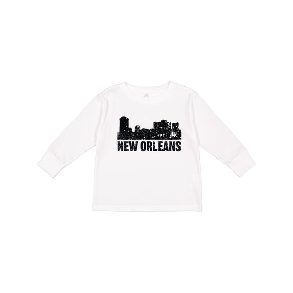 Inktastic New Orleans Skyline Grunge Boys or Girls Long Sleeve Toddler T-Shirt