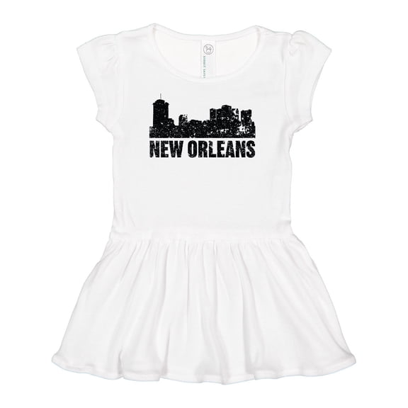 Inktastic New Orleans Skyline Grunge Girls Baby Dress