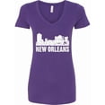 thumbnail image 1 of Inktastic New Orleans Skyline Grunge Women's V-Neck T-Shirt, 1 of 5