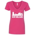 thumbnail image 1 of Inktastic New Orleans Skyline Grunge Women's V-Neck T-Shirt, 1 of 5