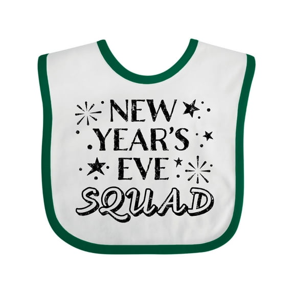 Inktastic New Year's Eve Squad with Stars in Black Boys or Girls Baby Bib