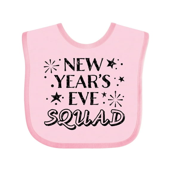 Inktastic New Year's Eve Squad with Stars in Black Boys or Girls Baby Bib