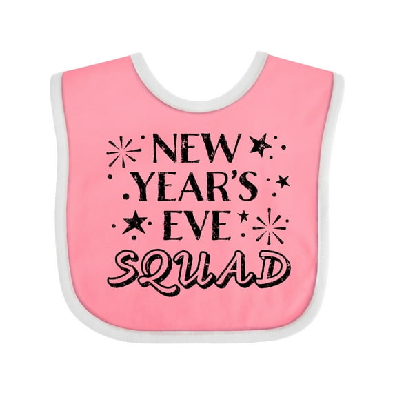 Inktastic New Year's Eve Squad with Stars in Black Boys or Girls Baby Bib