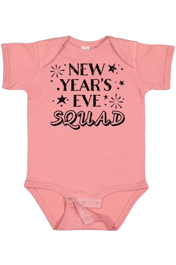 New Year's Eve Squad with Stars in Black Boys or Girls Baby Bodysuit