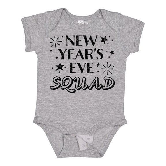 Inktastic New Year's Eve Squad with Stars in Black Boys or Girls Baby Bodysuit