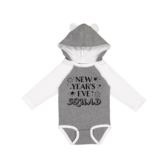 Inktastic New Year's Eve Squad with Stars in Black Boys or Girls Long Sleeve Baby Bodysuit