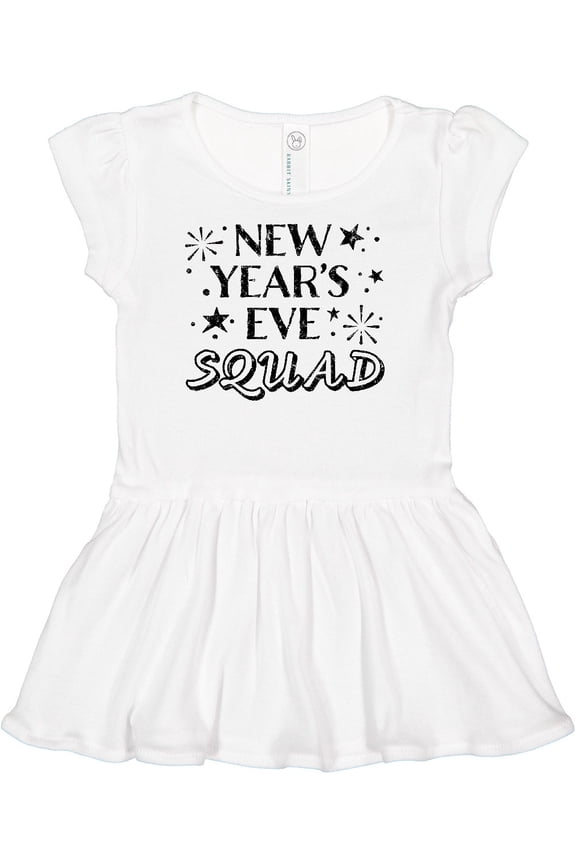 New Year's Eve Squad with Stars in Black Girls Baby Dress