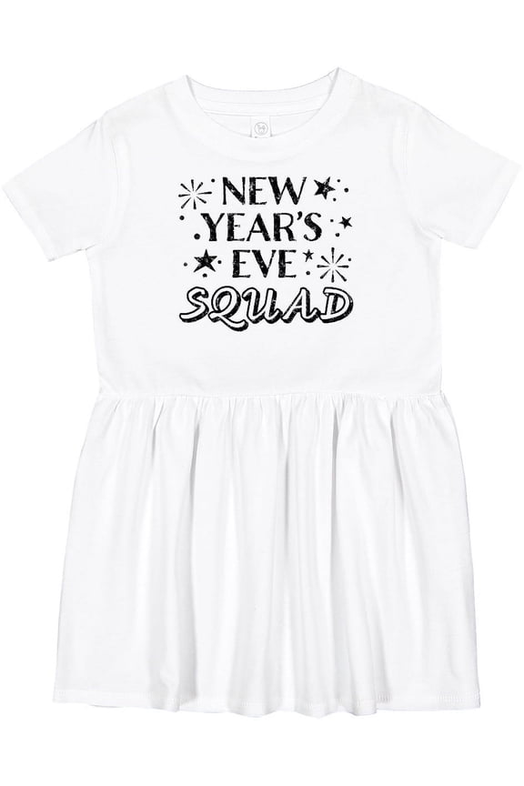 New Year's Eve Squad with Stars in Black Girls Toddler Dress