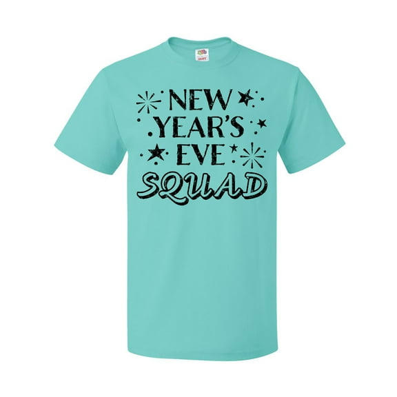 Inktastic New Year's Eve Squad with Stars in Black T-Shirt