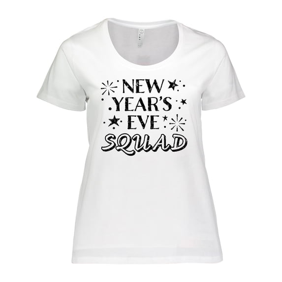 Inktastic New Year's Eve Squad with Stars in Black Women's Plus Size T-Shirt