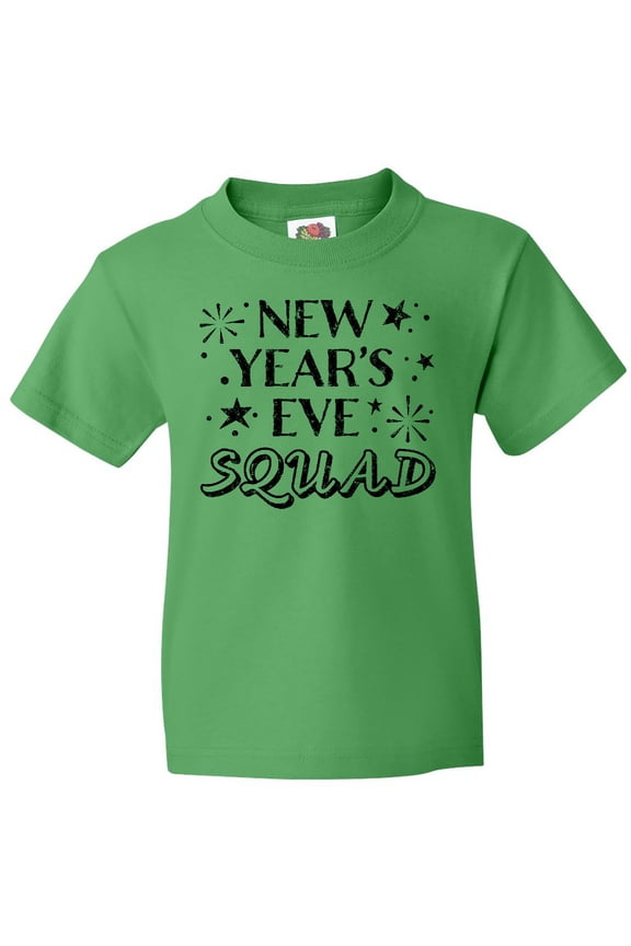 New Year's Eve Squad with Stars in Black Youth T-Shirt