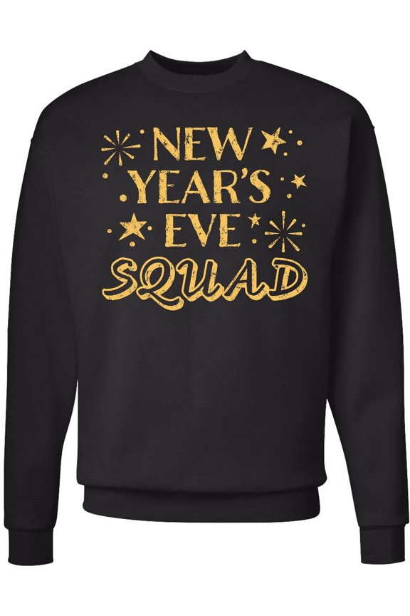 New Year's Eve Squad with Stars in Gold Adult Sweatshirt