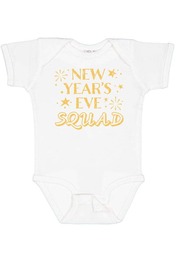 New Year's Eve Squad with Stars in Gold Boys or Girls Baby Bodysuit