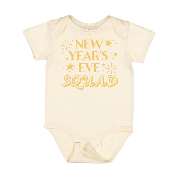 Inktastic New Year's Eve Squad with Stars in Gold Boys or Girls Baby Bodysuit