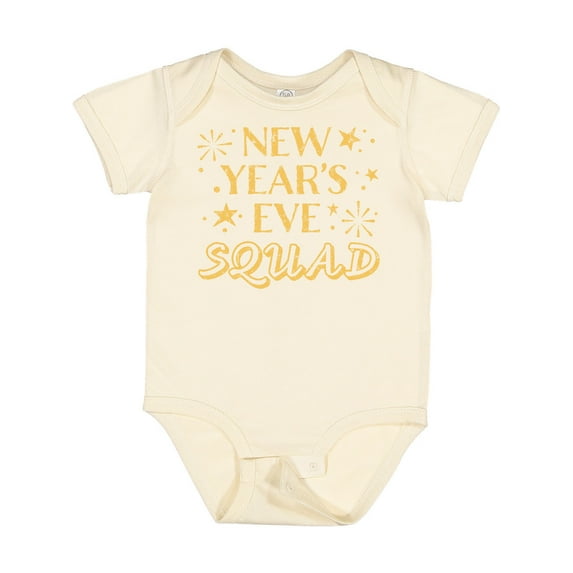 Inktastic New Year's Eve Squad with Stars in Gold Boys or Girls Baby Bodysuit