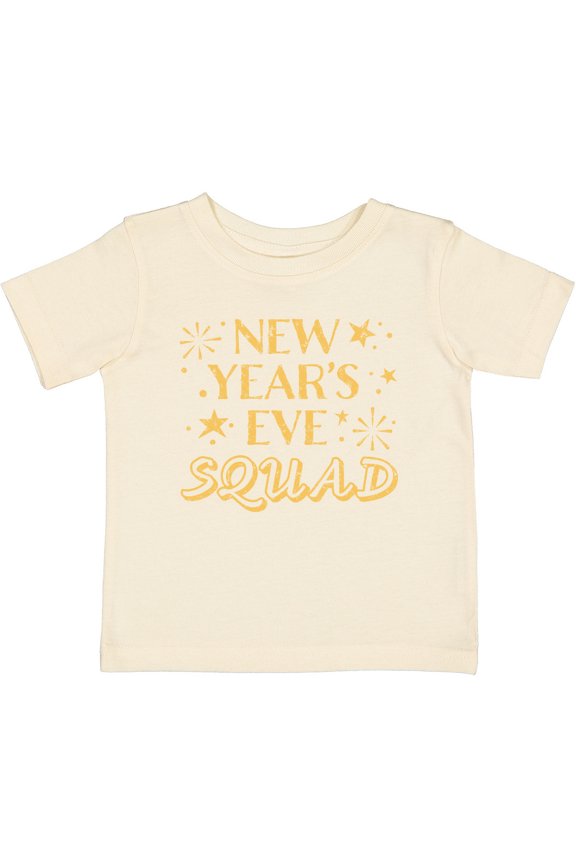 New Year's Eve Squad with Stars in Gold Boys or Girls Baby T-Shirt