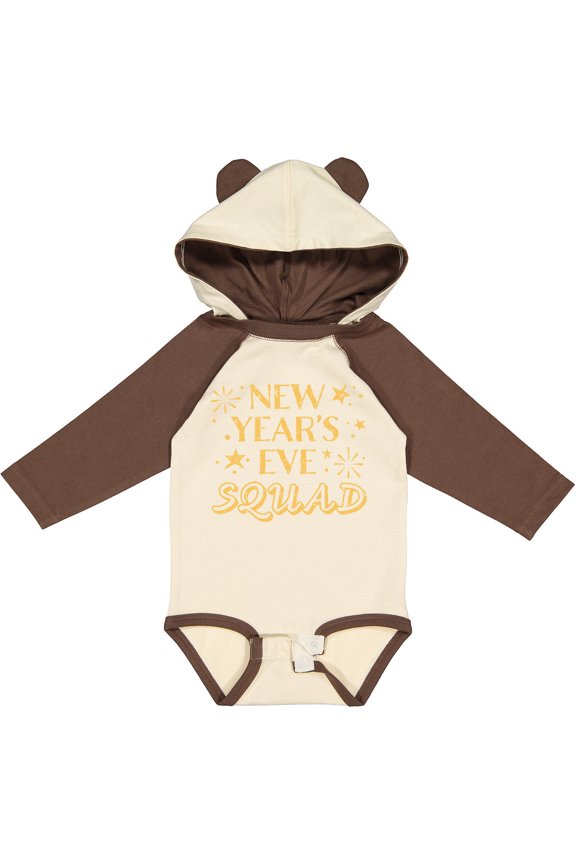 New Year's Eve Squad with Stars in Gold Boys or Girls Long Sleeve Baby Bodysuit