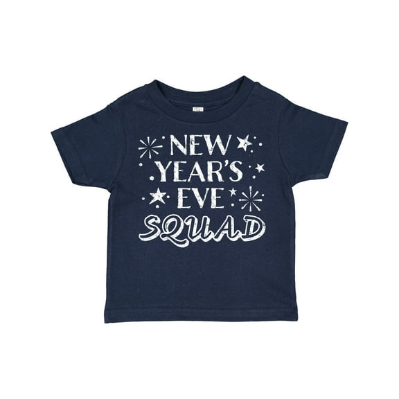 Inktastic New Year's Eve Squad with Stars in White Boys or Girls Toddler T-Shirt