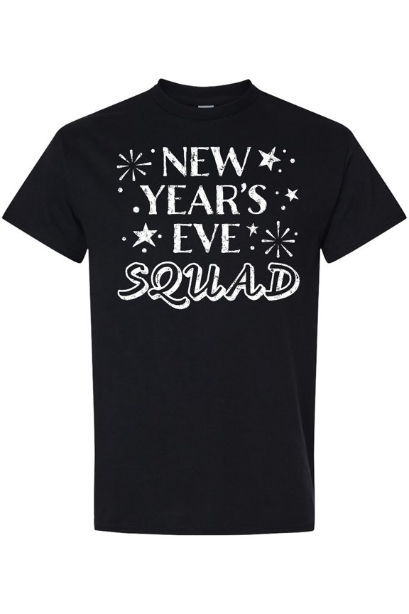 New Year's Eve Squad with Stars in White T-Shirt