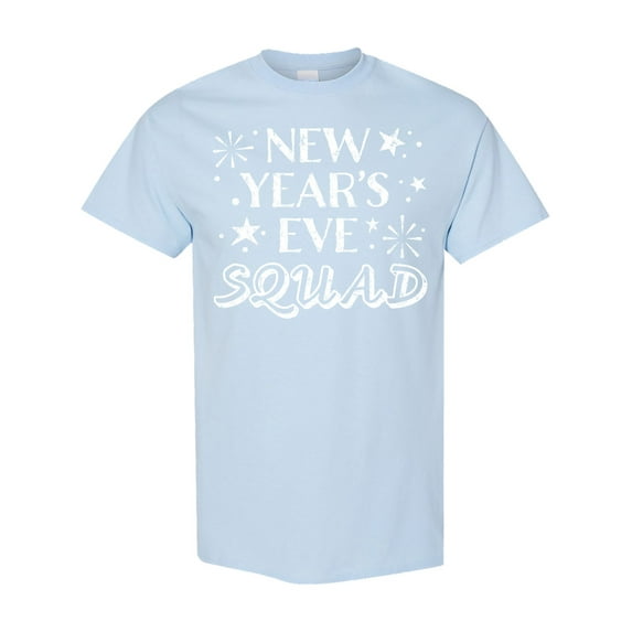 Inktastic New Year's Eve Squad with Stars in White T-Shirt