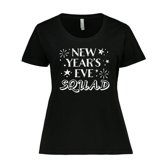 Inktastic New Year's Eve Squad with Stars in White Women's Plus Size T-Shirt