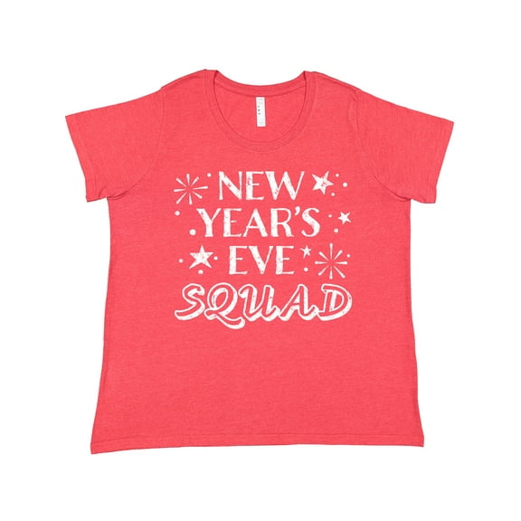 Inktastic New Year's Eve Squad with Stars in White Women's Plus Size T-Shirt