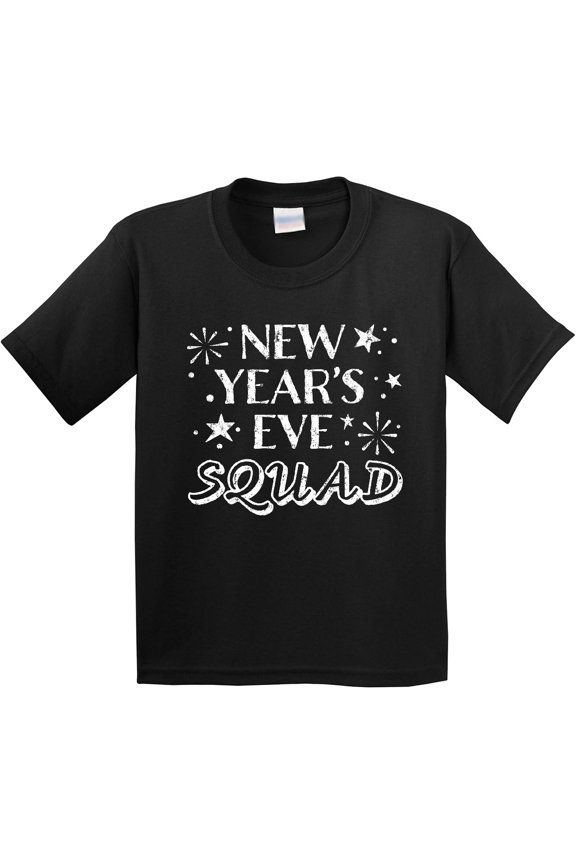 New Year's Eve Squad with Stars in White Youth T-Shirt