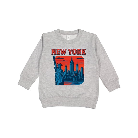 Inktastic New York City Skyline with Statue of Liberty and Brooklyn Bridge Toddler Sweatshirt