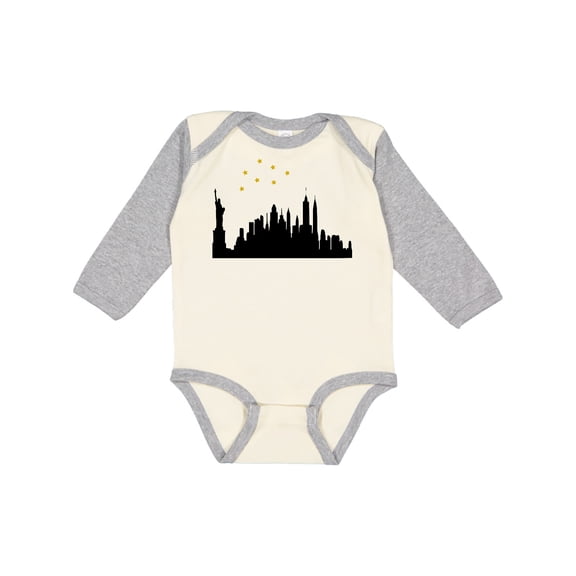 Inktastic New York Skyline Boys or Girls Long Sleeve Baby Bodysuit