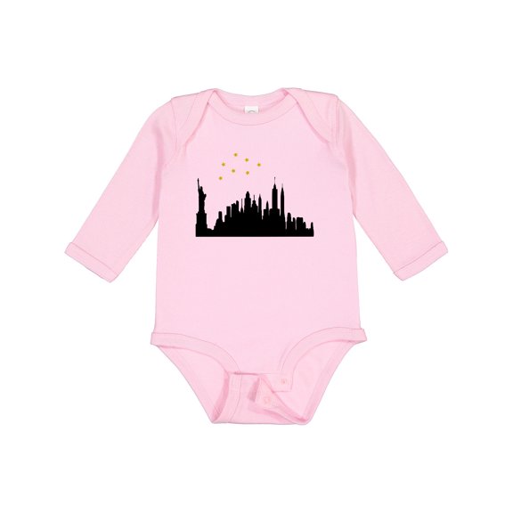 Inktastic New York Skyline Boys or Girls Long Sleeve Baby Bodysuit
