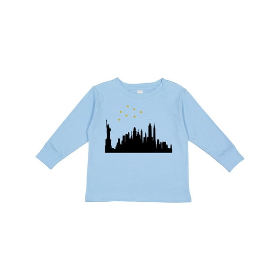 Inktastic New York Skyline Boys or Girls Long Sleeve Toddler T-Shirt