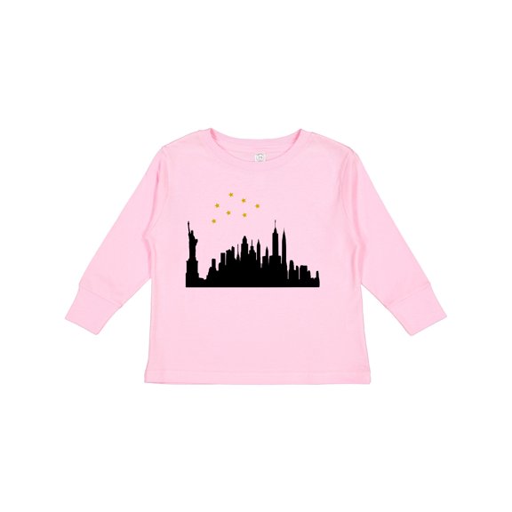 Inktastic New York Skyline Boys or Girls Long Sleeve Toddler T-Shirt
