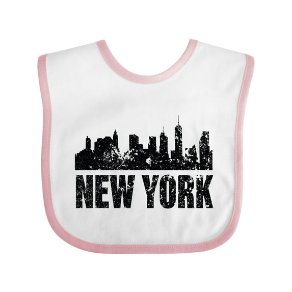 Inktastic New York Skyline Grunge Boys or Girls Baby Bib