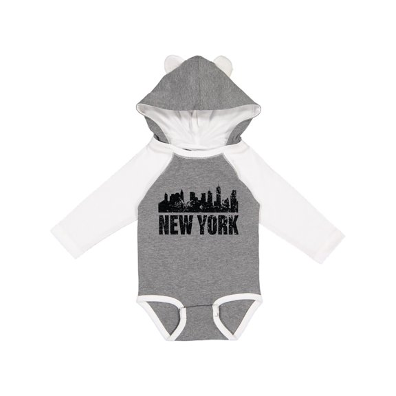 Inktastic New York Skyline Grunge Boys or Girls Long Sleeve Baby Bodysuit
