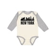 thumbnail image 1 of Inktastic New York Skyline Grunge Boys or Girls Long Sleeve Baby Bodysuit, 1 of 5