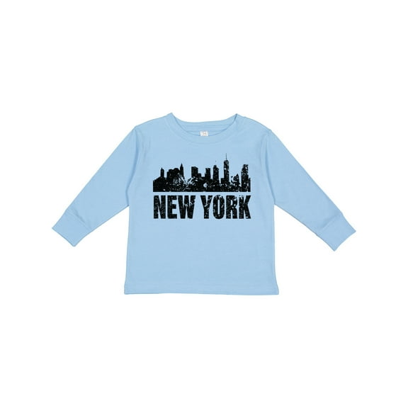 Inktastic New York Skyline Grunge Boys or Girls Long Sleeve Toddler T-Shirt