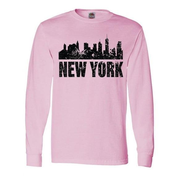 Inktastic New York Skyline Grunge Long Sleeve T-Shirt