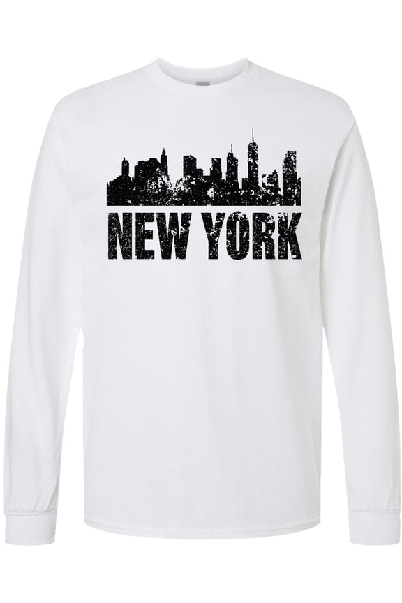New York Skyline Grunge Long Sleeve T-Shirt