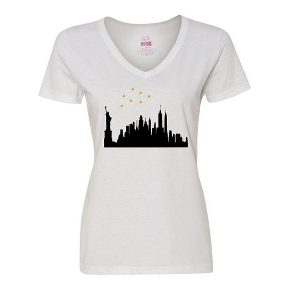 Inktastic New York Skyline Women's V-Neck T-Shirt