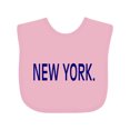 thumbnail image 1 of Inktastic New York in Blue Text Boys or Girls Baby Bib, 1 of 4