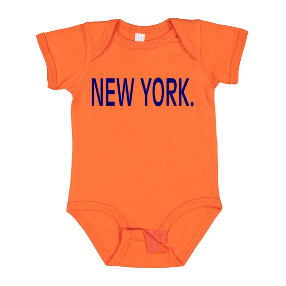 Inktastic New York in Blue Text Boys or Girls Baby Bodysuit