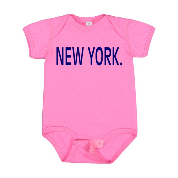 Inktastic New York in Blue Text Boys or Girls Baby Bodysuit