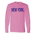 thumbnail image 1 of Inktastic New York in Blue Text Long Sleeve T-Shirt, 1 of 5