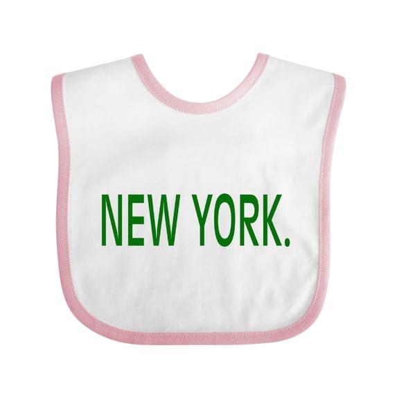 Inktastic New York in Green Text Boys or Girls Baby Bib