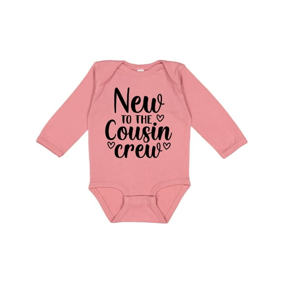 Inktastic New to the Cousin Crew Boys or Girls Long Sleeve Baby Bodysuit