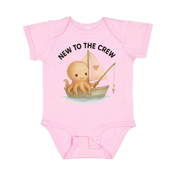 Inktastic New to the Crew Cute Octopus Boys or Girls Baby Bodysuit