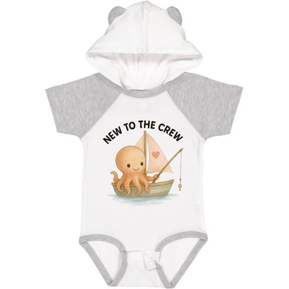Inktastic New to the Crew Cute Octopus Boys or Girls Baby Bodysuit
