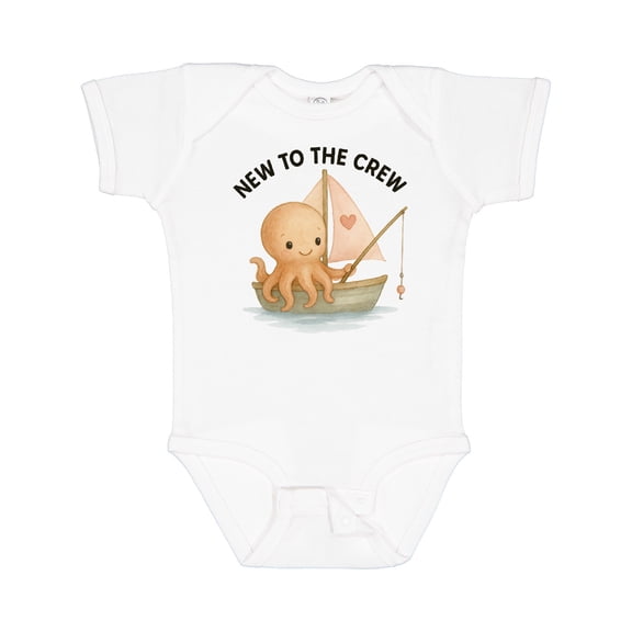 Inktastic New to the Crew Cute Octopus Boys or Girls Baby Bodysuit