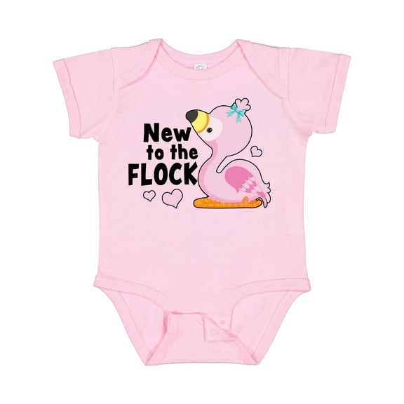 Inktastic New to the Flock Cute Baby Flamingo Boys or Girls Baby Bodysuit