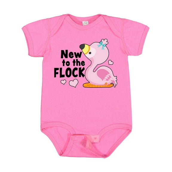 Inktastic New to the Flock Cute Baby Flamingo Boys or Girls Baby Bodysuit